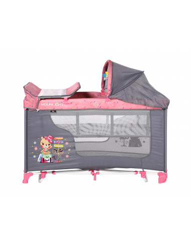 Patut MOONLIGHT 2 niveluri si balansoar, Pink