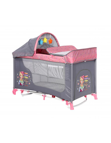 Patut MOONLIGHT 2 niveluri si balansoar, Pink