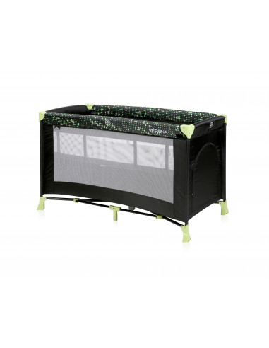 Patut pliabil, Verona, 2 nivele, Black & Green Dots,10080262079