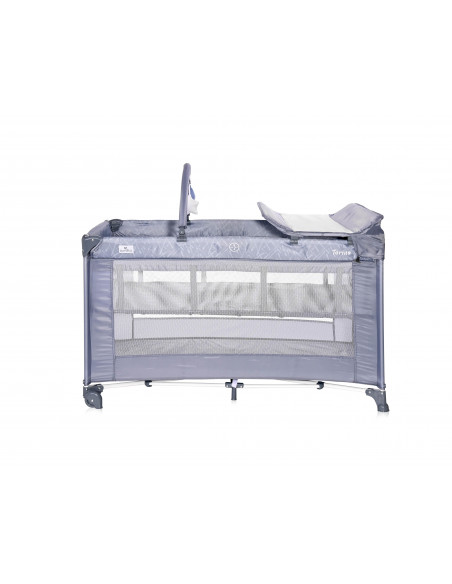 Patut pliabil Torino Plus, 2 nivele cu accesorii, Silver