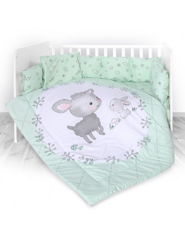 Set lenjerie pat 7 piese Lily, bumbac ranforce, Lamb