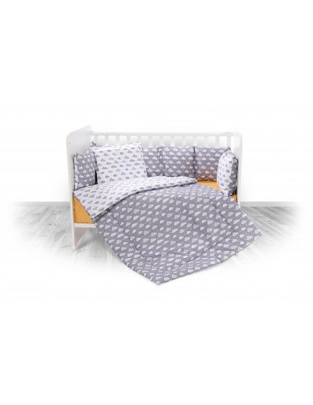 Set lenjerie pat 7 piese Lily, bumbac ranforce, Grey