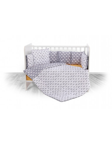 Set lenjerie pat 7 piese Lily, bumbac ranforce, Grey