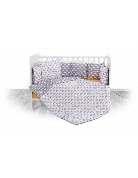 Set lenjerie pat 7 piese Lily, bumbac ranforce, Grey