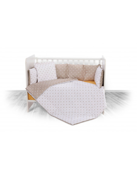 Set lenjerie pat 7 piese Lily, bumbac ranforce, Latte