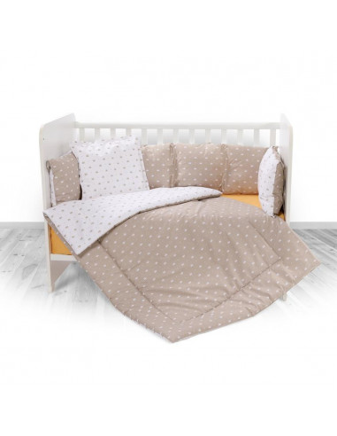 Set lenjerie pat 7 piese Lily, bumbac ranforce, Latte