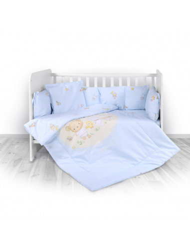 Set lenjerie 8 piese cu protectii laterale, Bear Party