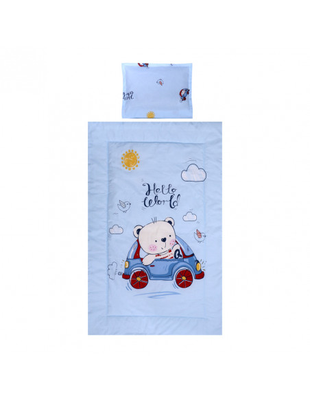 Set de lenjerie pat 3 piese, Bear & Car Blue,20800014601