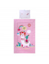 Set de lenjerie pat 3 piese, Happy Lama Pink,20800014501