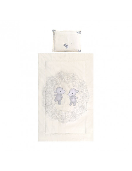 Set de lenjerie pat 3 piese, Happy Hippo Beige,20800013601
