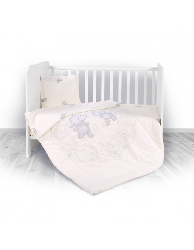 Set de lenjerie pat 3 piese, Happy Hippo Beige,20800013601