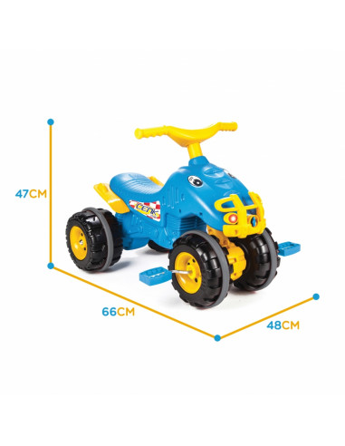 ATV Woopie cu pedale pentru copii Monster Ride Quiet Wheels