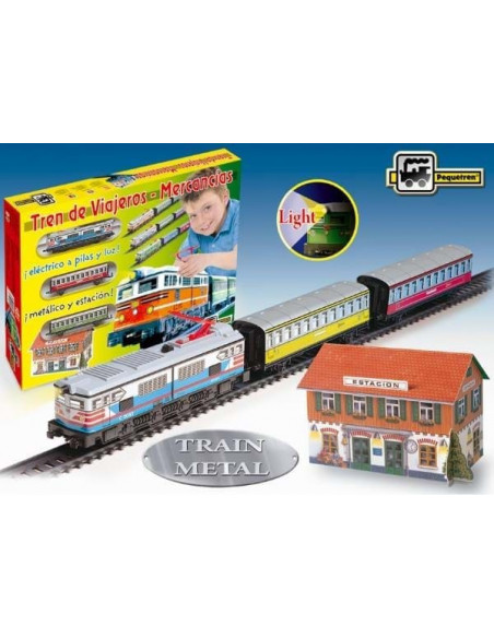 Tren electric calatori cu far si macheta Tren electric calatori cu far si macheta