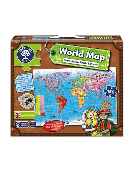 Puzzle si poster Harta lumii (limba engleza 150 piese) WORLD