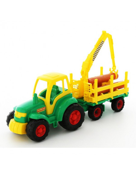 Tractor cu remorca lemne - Champion, 68x22x26 cm