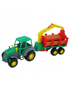 Tractor cu remorca + lemne - Altay, 61x17x25 cm