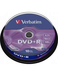 DVD+R VERBATIM 4.7GB, 120min, viteza 16x, 10 buc, Single Layer