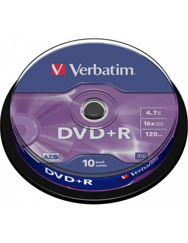 DVD+R VERBATIM 4.7GB, 120min, viteza 16x, 10 buc, Single Layer
