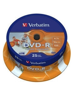 DVD-R VERBATIM 4.7GB, 120min, viteza 16x, 25 buc, Single Layer