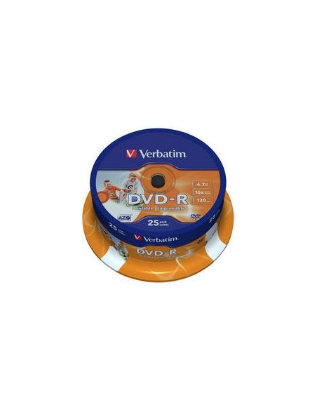 DVD-R VERBATIM 4.7GB, 120min, viteza 16x, 25 buc, Single Layer DVD-R VERBATIM 4.7GB, 120min, viteza 16x, 25 buc, Single Layer