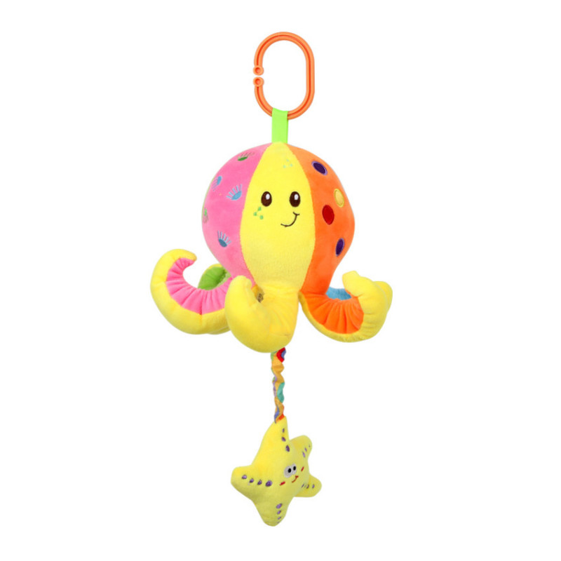 Jucarie muzicala din plus, 32 cm, Yellow Octopus,10191250002