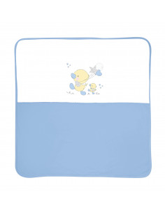 Patura bumbac bebe, ZA ZA, 90x90 cm, Blue