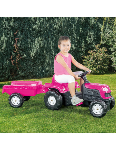 Tractor Cu Pedale Si Remorca Unicorn Dolu, 52 x 144 x 45 cm