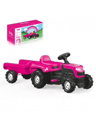 Tractor Cu Pedale Si Remorca Unicorn Dolu, 52 x 144 x 45 cm