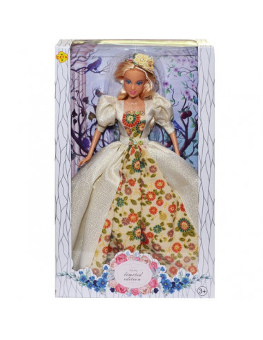 Papusa Printesa Cu Palarie Defa Lucy, Crem Cu Flori,24112