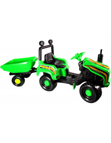 Tractor cu pedale si remorca Mega Farm green,BEB-TPS543416GRNRM