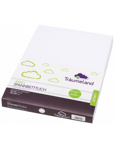 Cearsaf cu elastic Traeumeland Jersey White 90 x 200
