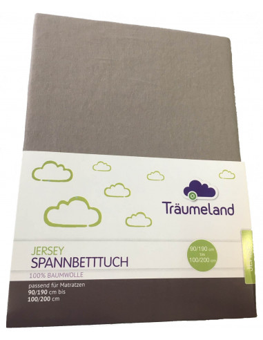 Cearsaf cu elastic Traeumeland Jersey Anthracite 90 x 200