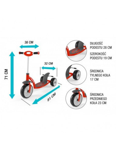 Trotineta copii Crazy Red,4614-crazyred