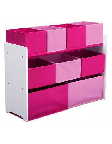 Organizator jucarii cu cadru din lemn Deluxe White