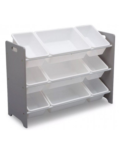 Organizator jucarii cu cadru din lemn Grey White