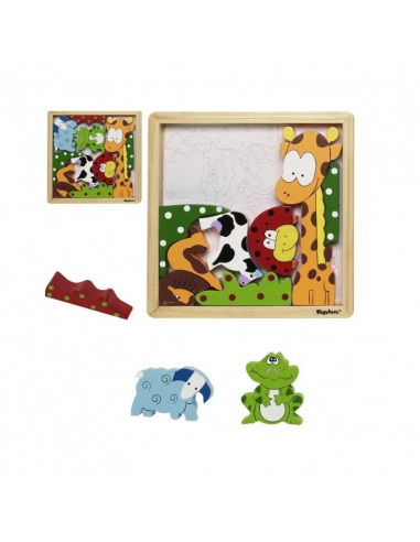 Joc puzzle din lemn Animale,BEB-380609