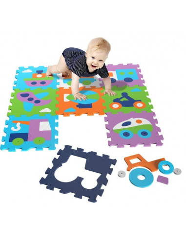 Covor puzzle din spuma Vehicles 9 piese,BEB-21007