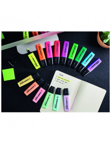 SW7023015,Set Textmarkere Stabilo Boss Original cu suport de birou, culori asortate pastel si neon, 23 buc/set