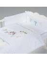 Albero Mio set lenjerie brodata 3 piese Night Birds - blue