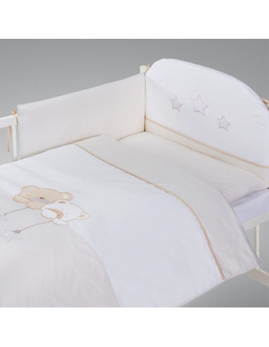 Albero Mio set lenjerie brodata 5 piese Star Dream - beige