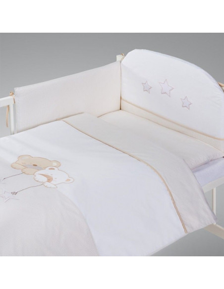 Albero Mio set lenjerie brodata 5 piese Star Dream - beige