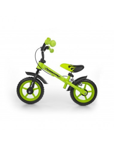 Bicicleta fara pedale Dragon Z Green cu frana,mm170