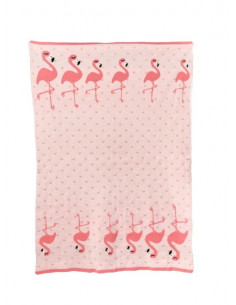 Paturica Tricotata din Bumbac Flamigo cu Stelute Aurii,BG032 2