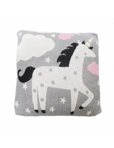 Perna Decor Bumbac Unicorn Gri/Roz,BG045