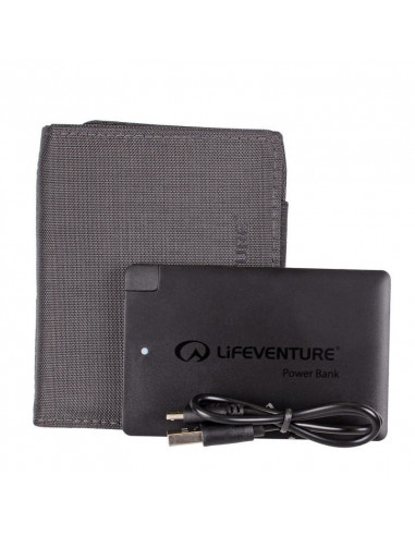 Portofel Compact Tri-fold cu Protectie RFID si Acumulator