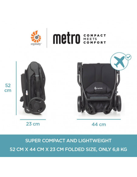 Carucior Compact Metro Ergobaby Gri pana la 22kg,METRO15EU2