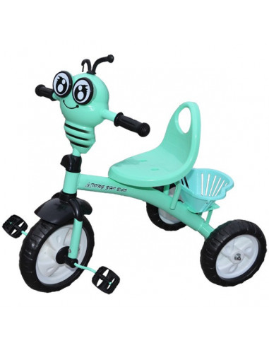 Tricicleta Cu Pedale, Muzica Si Lumini tip Fluturas, Verde,25009