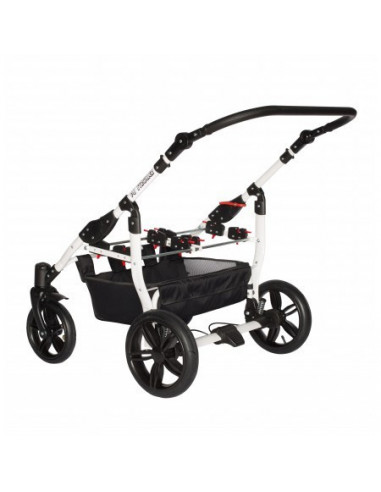 Carucior copii gemeni side by side 2 in 1, PJ STROLLER, White