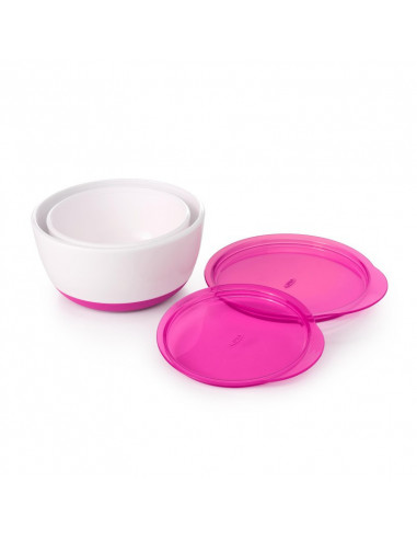 Set 2 Boluri Alimentare cu Capac Roz 200 & 360 ml,6125500