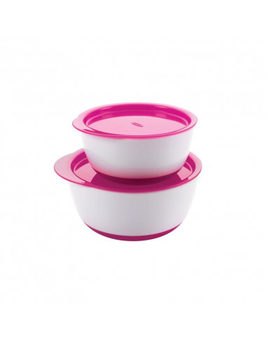 Set 2 Boluri Alimentare cu Capac Roz 200 & 360 ml,6125500